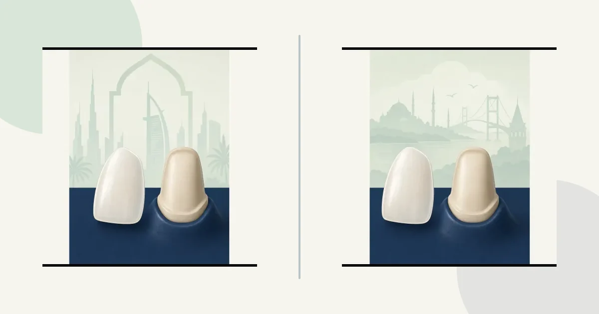 رسم مقارنة تعليمي: THE tourism query; total-trip math vs per-tooth math