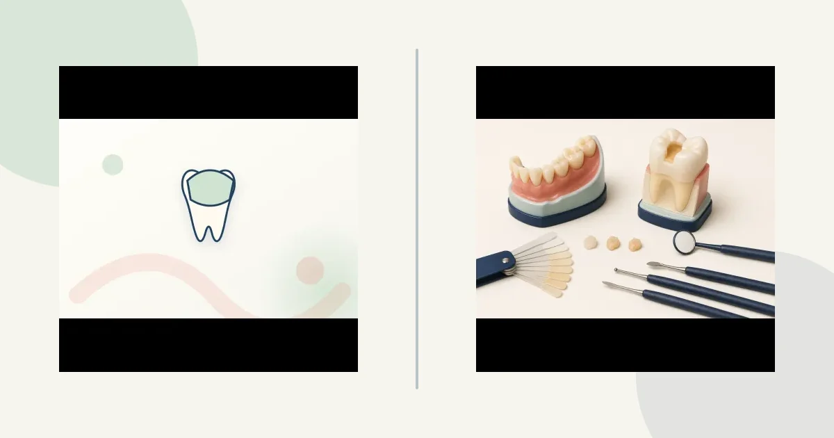 Direct vs lab-made (covers the generic "composite vs ceramic" decision) comparison graphic