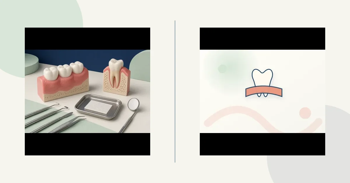 رسم مقارنة تعليمي: Graft vs minimally invasive recession fix
