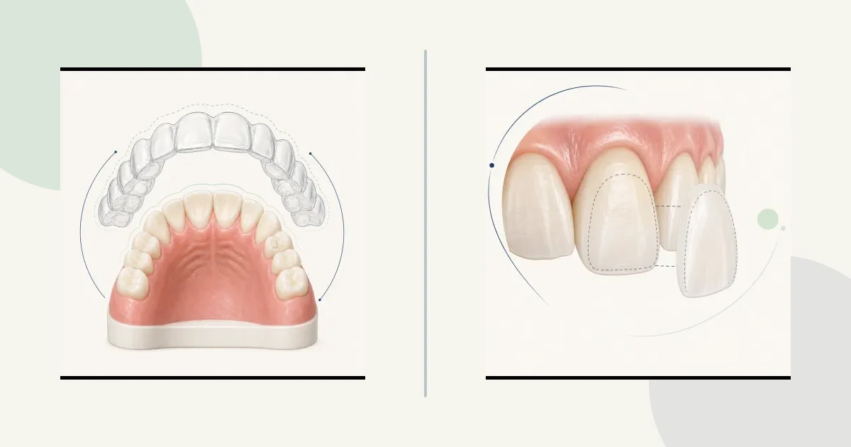 Straighten vs mask crooked teeth comparison graphic