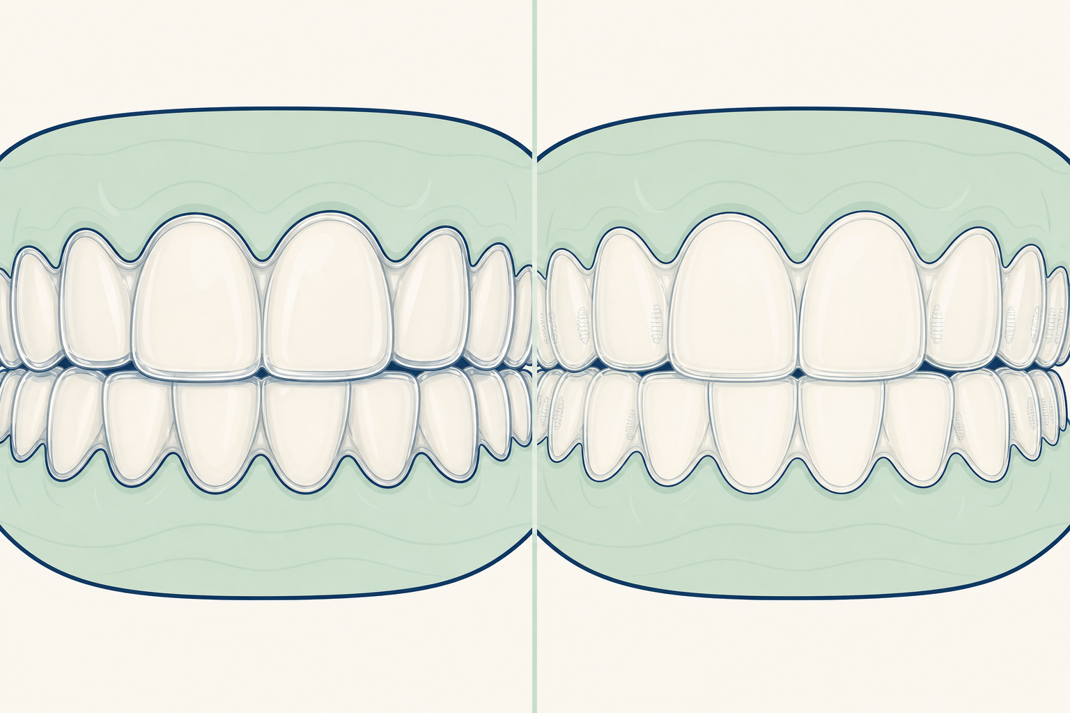 Illustrative diagram: clearcorrect vs invisalign