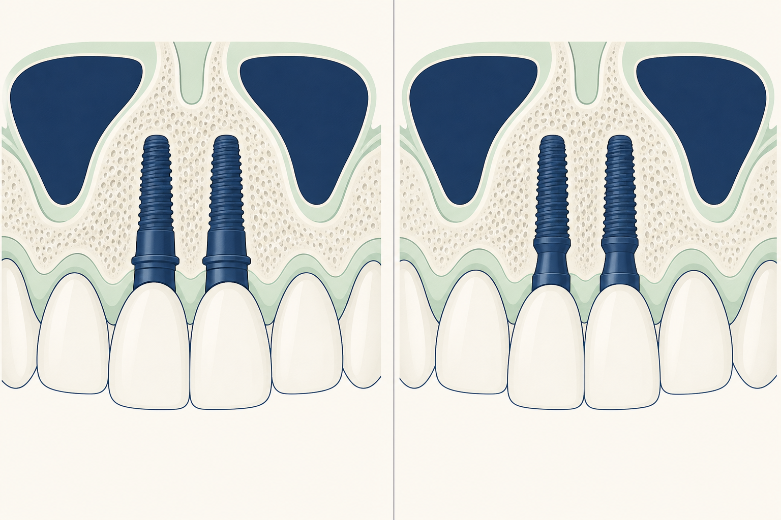 Illustrative diagram: dental implants in dubai vs india