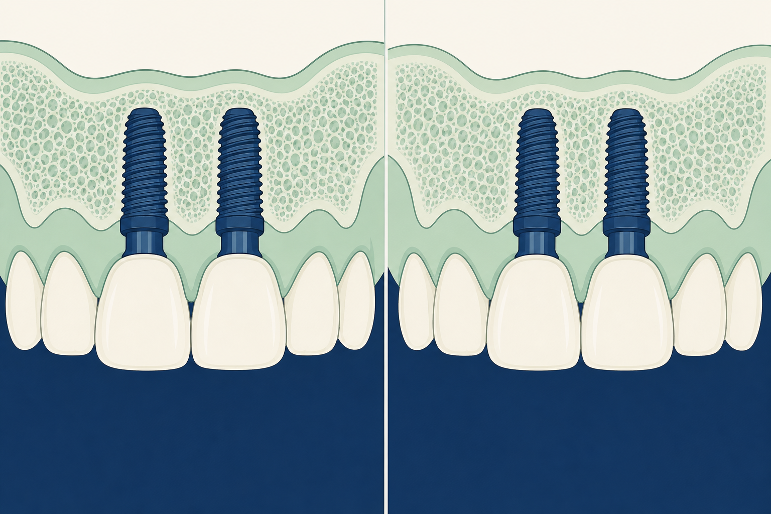 Illustrative diagram: dental implants in dubai vs turkey