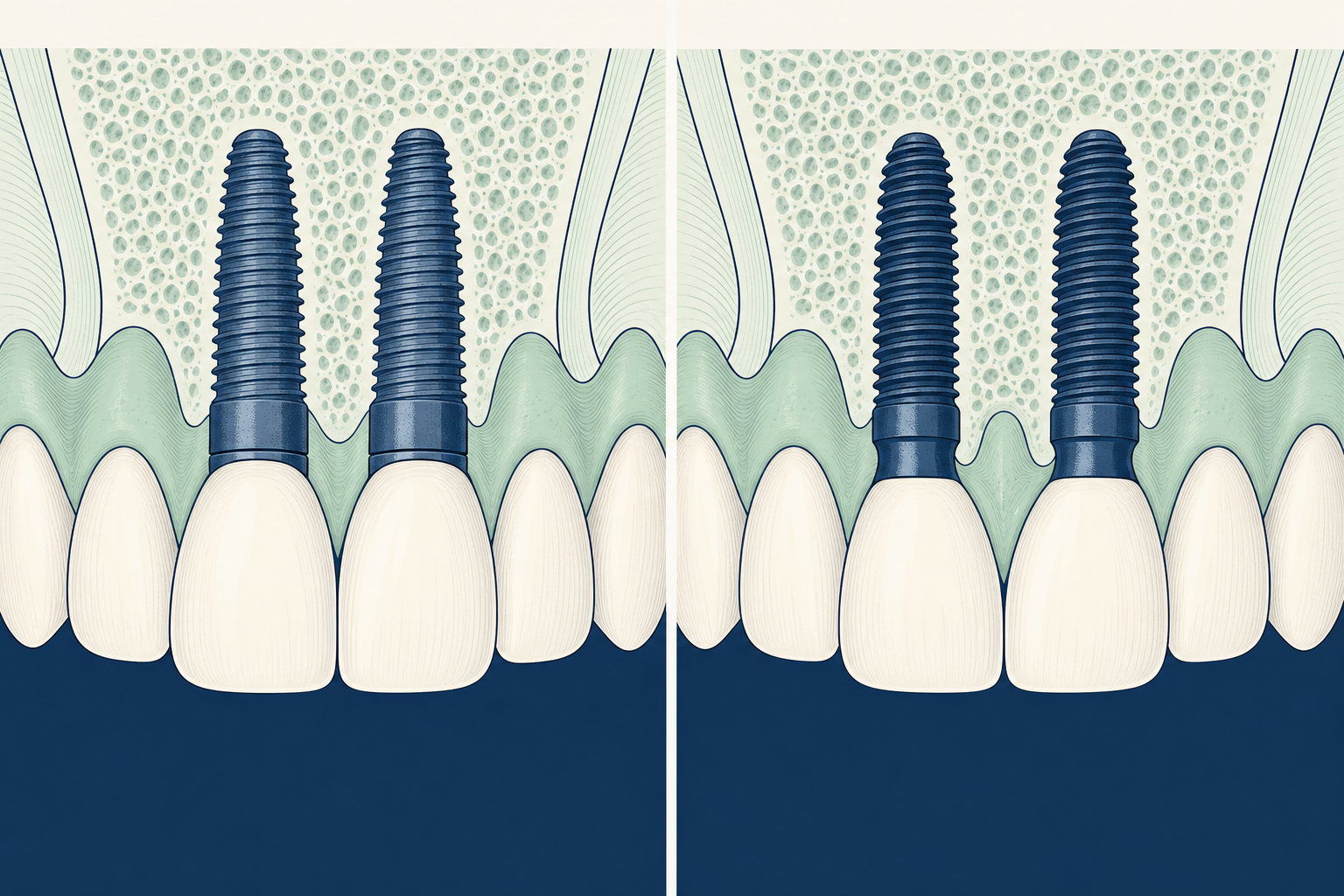Illustrative diagram: dental implants in riyadh vs turkey