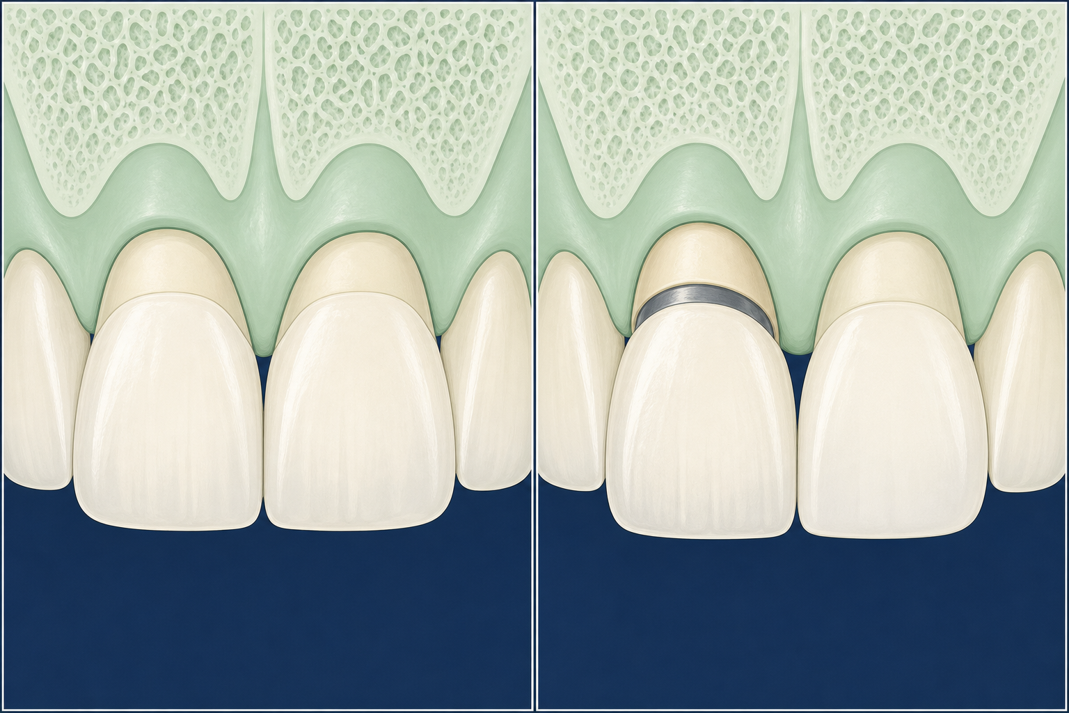 Illustrative diagram: emax crowns vs pfm crowns vs zirconia crowns