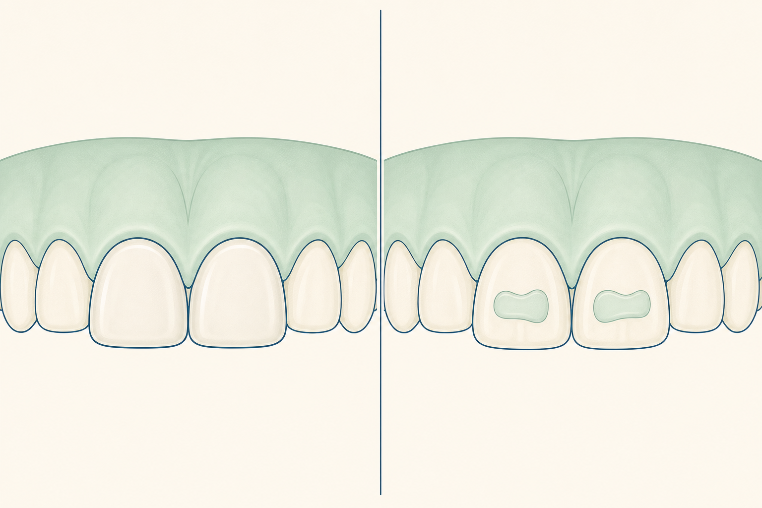 Illustrative diagram: kids crowns vs kids fillings