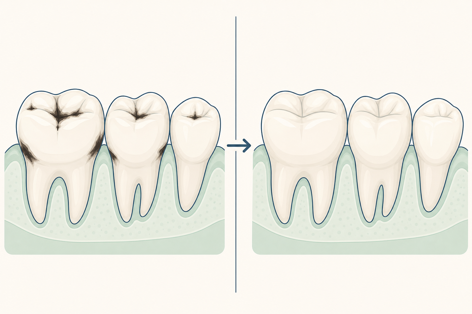 Illustrative diagram: Arrested Dental Caries