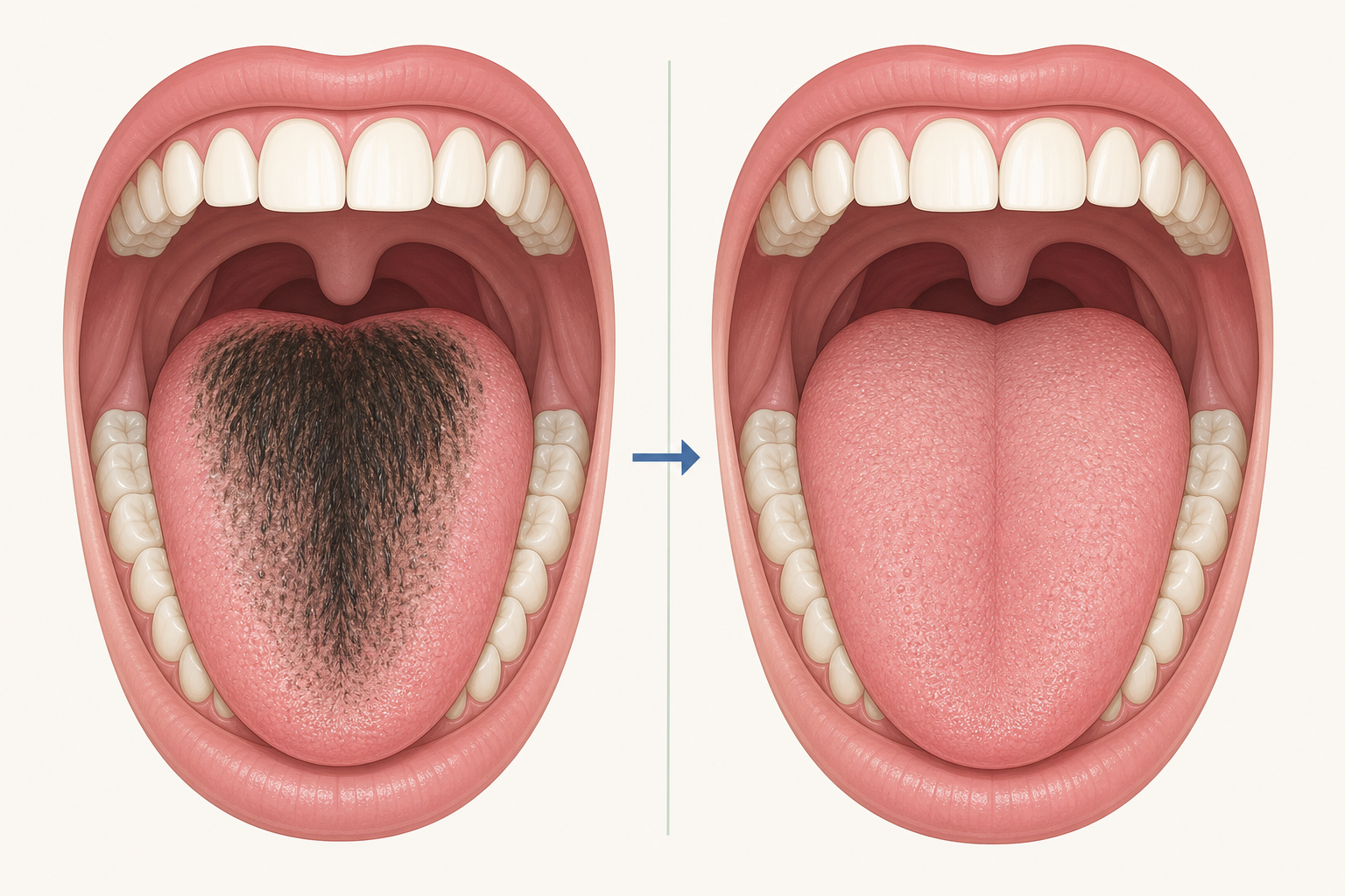 Illustrative diagram: Black Hairy Tongue