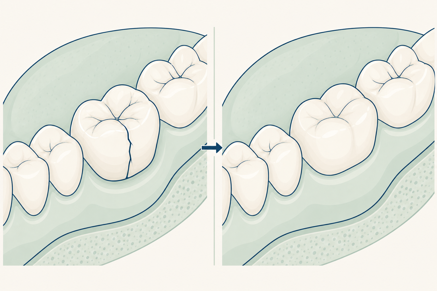 Illustrative diagram: Cracked Tooth Syndrome