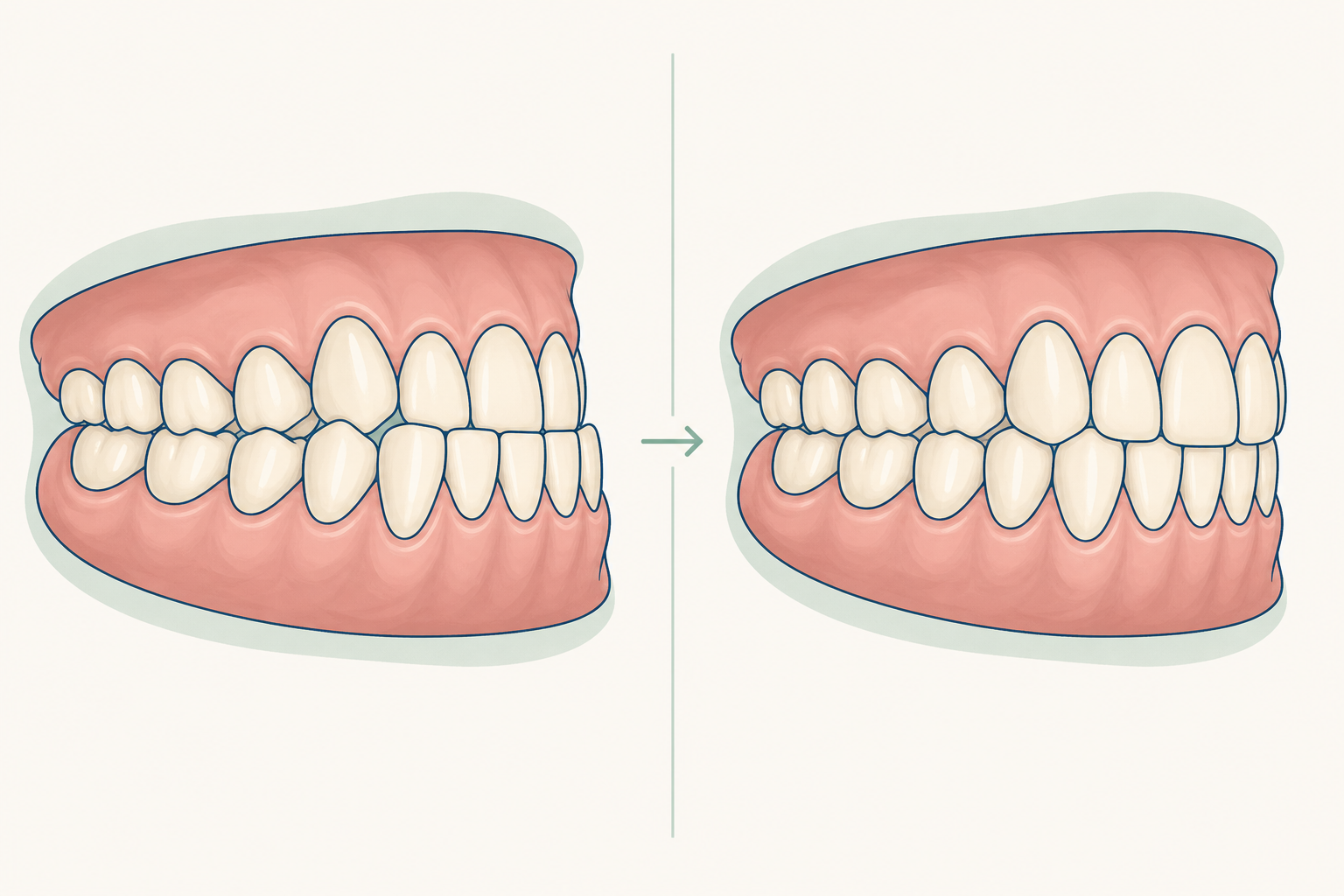Illustrative diagram: Crossbite