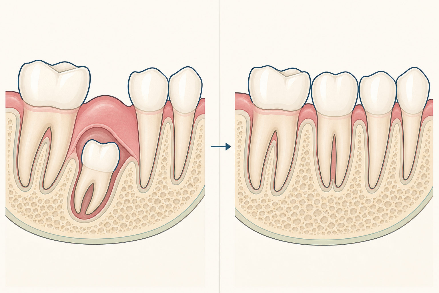 Illustrative diagram: Delayed Tooth Eruption