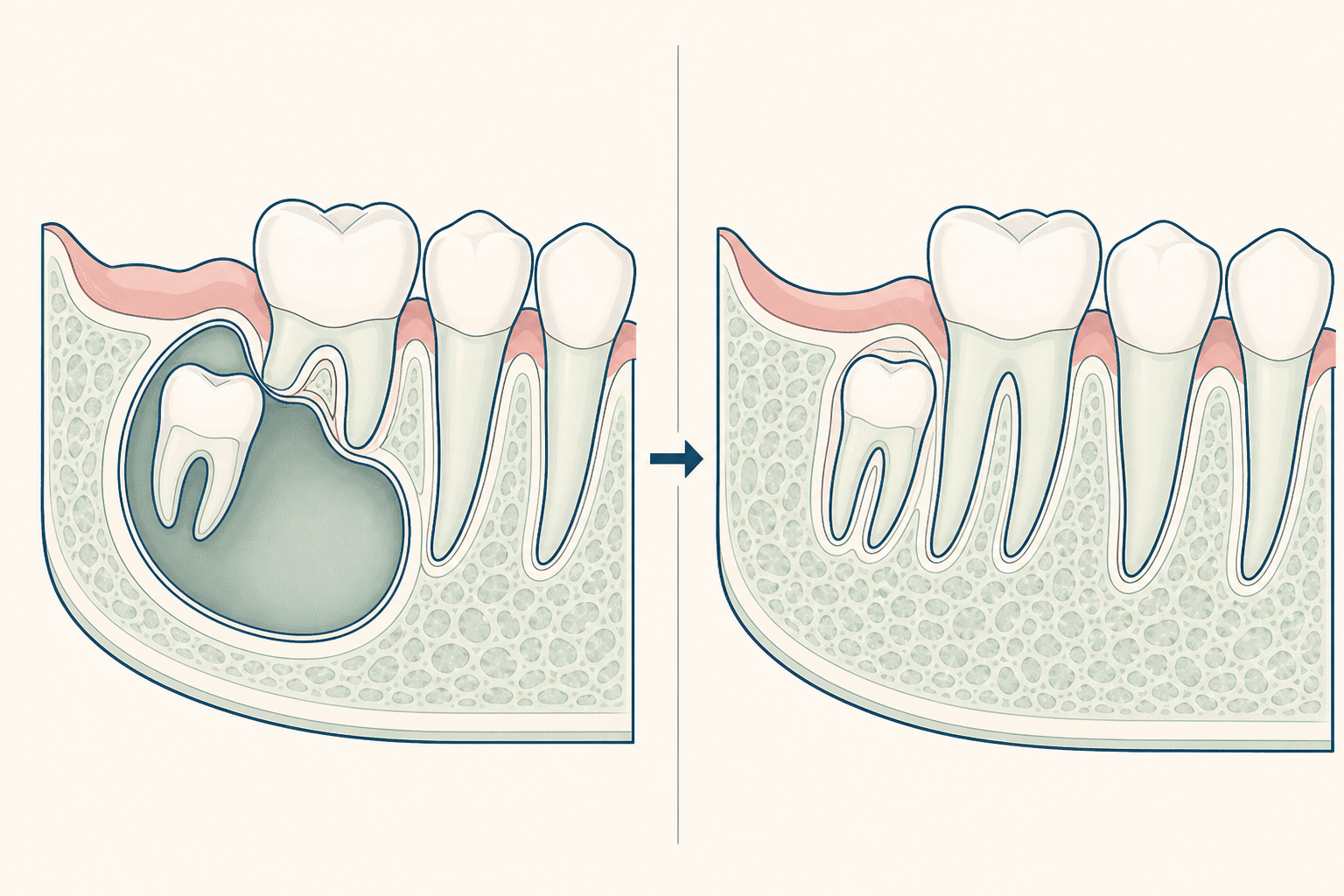 Illustrative diagram: Developmental Odontogenic Cyst