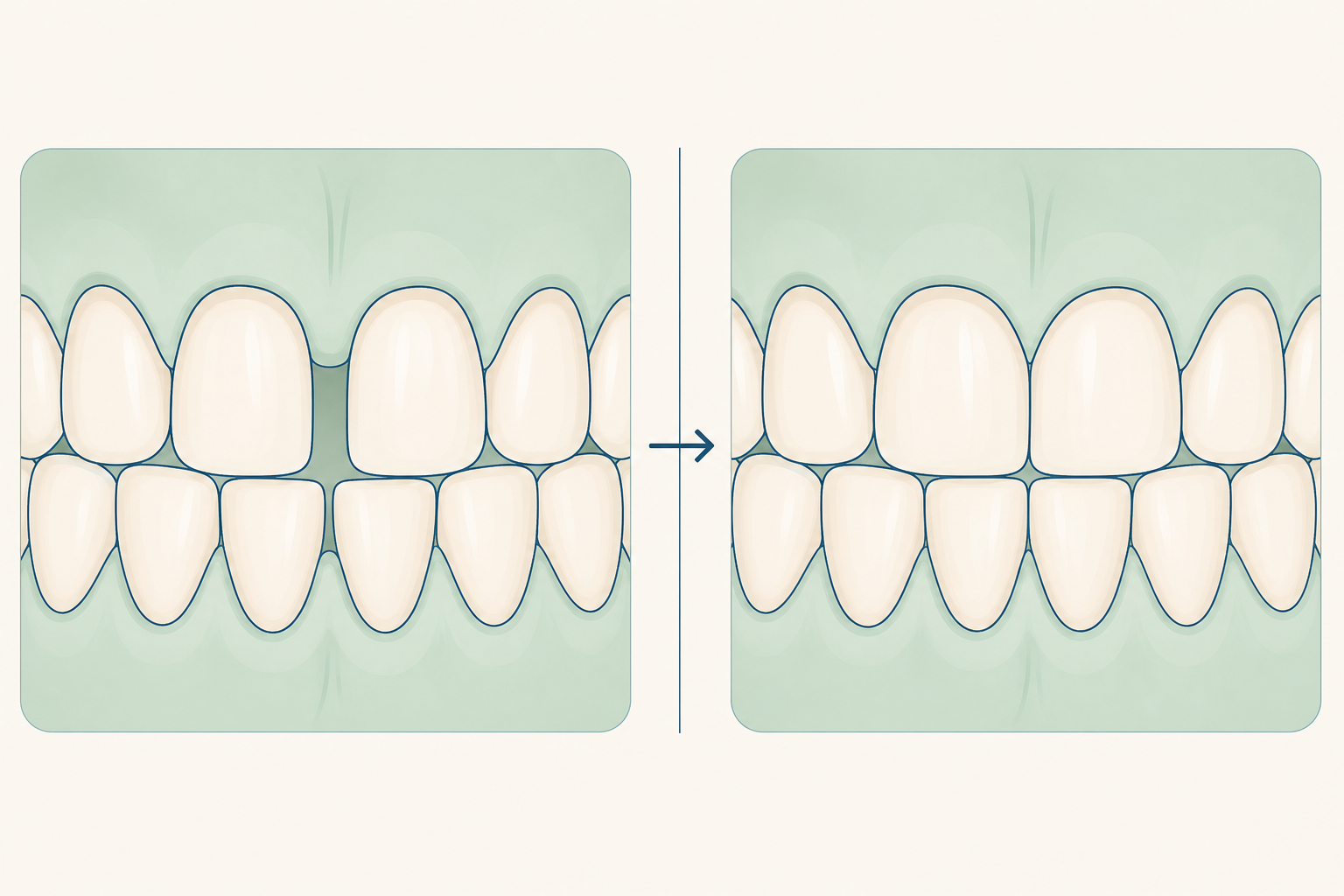 Illustrative diagram: Gapped Teeth