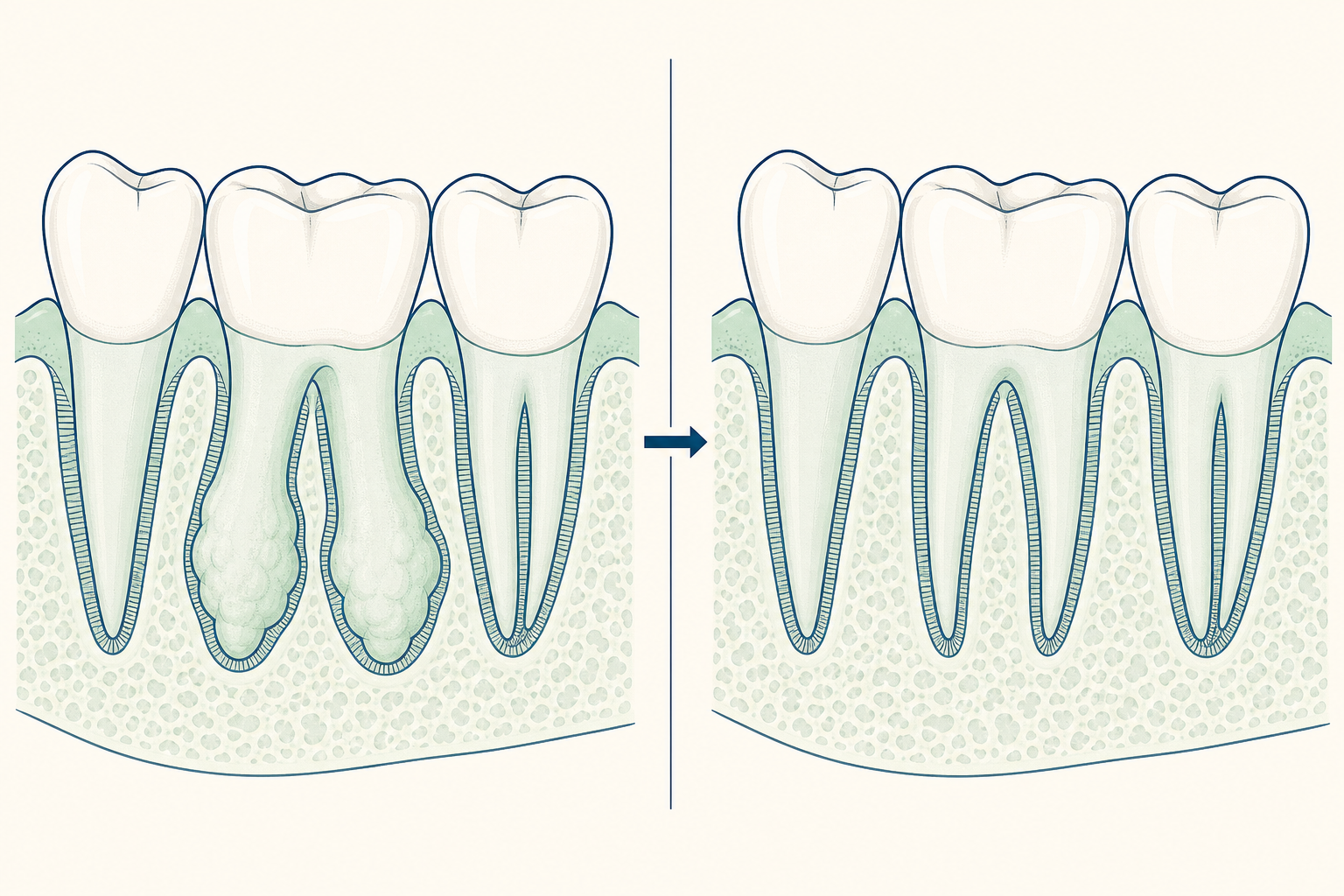 Illustrative diagram: Hypercementosis