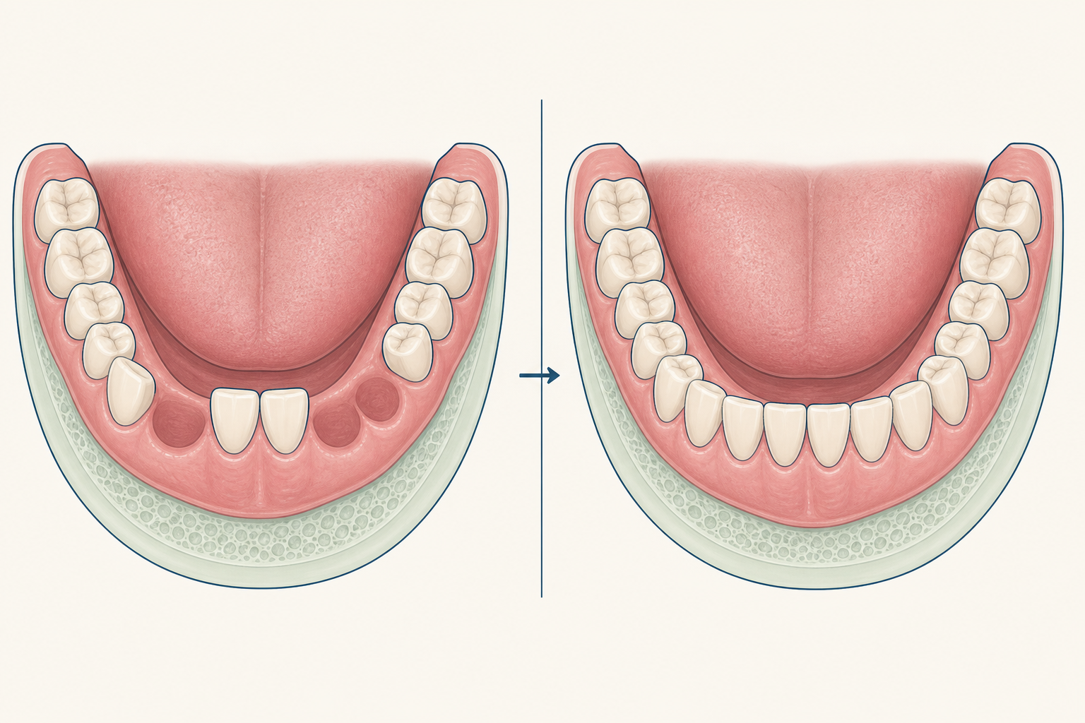 Illustrative diagram: Missing Teeth from Birth