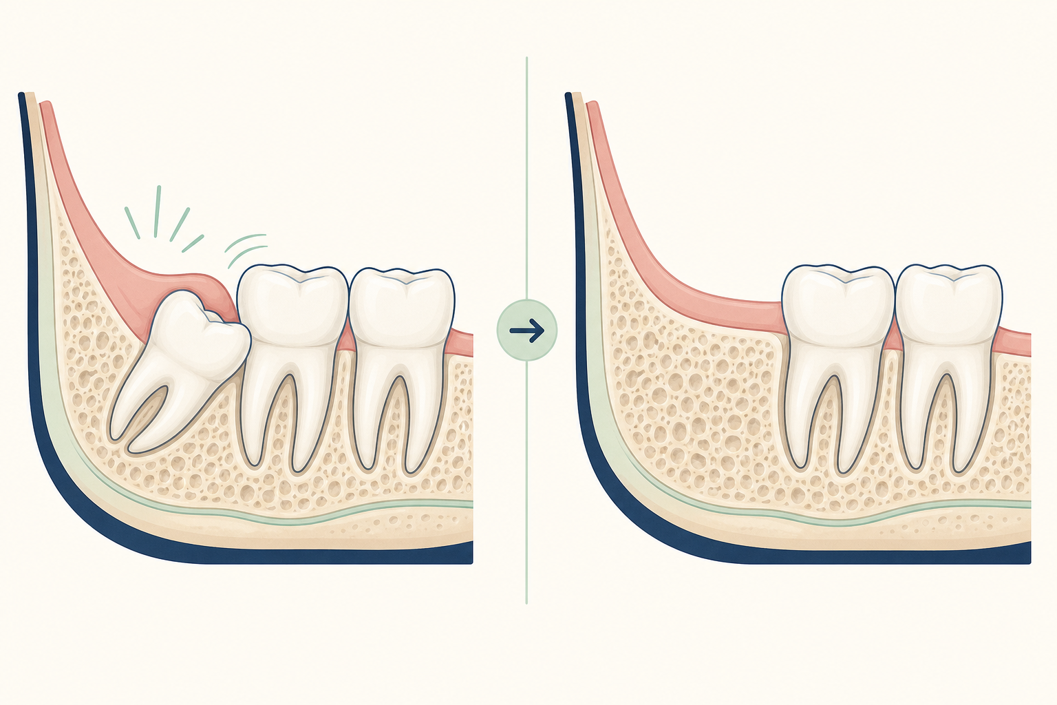 Illustrative diagram: Impacted Wisdom Tooth