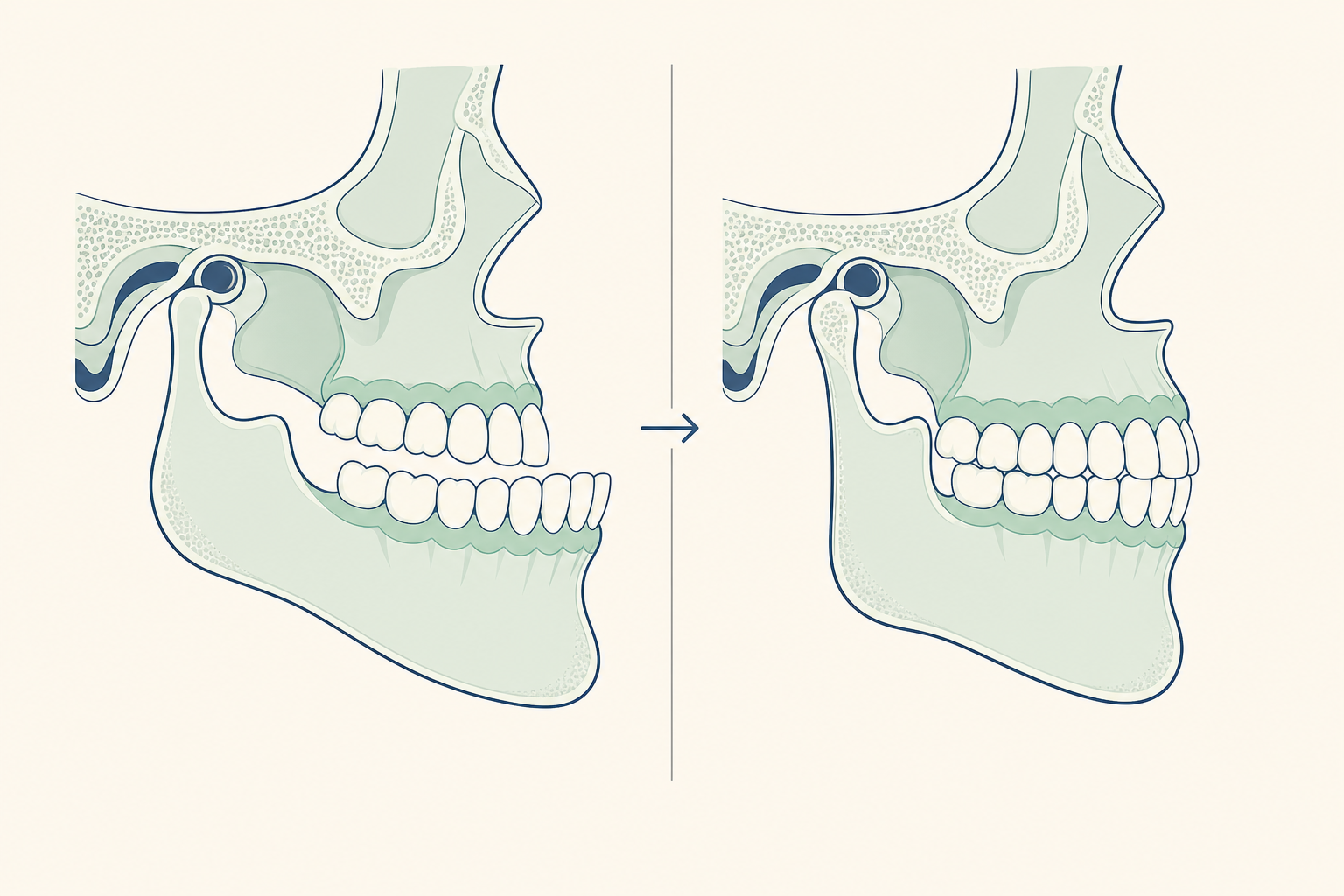Illustrative diagram: Jaw-Cranial Base Anomaly