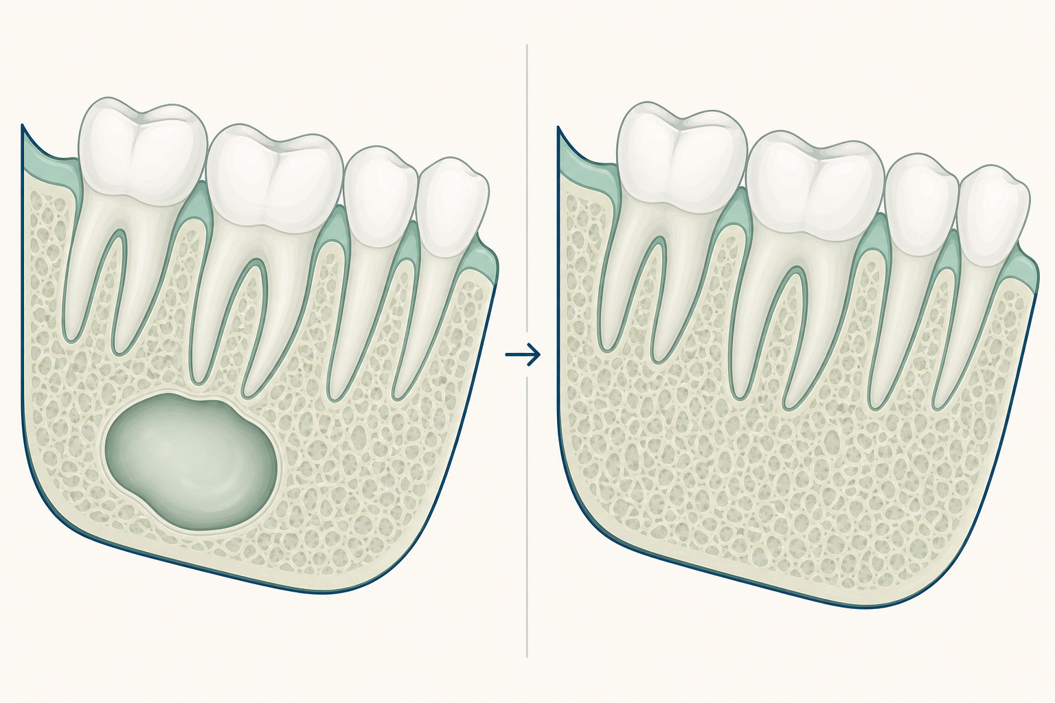 Illustrative diagram: Jaw Cysts