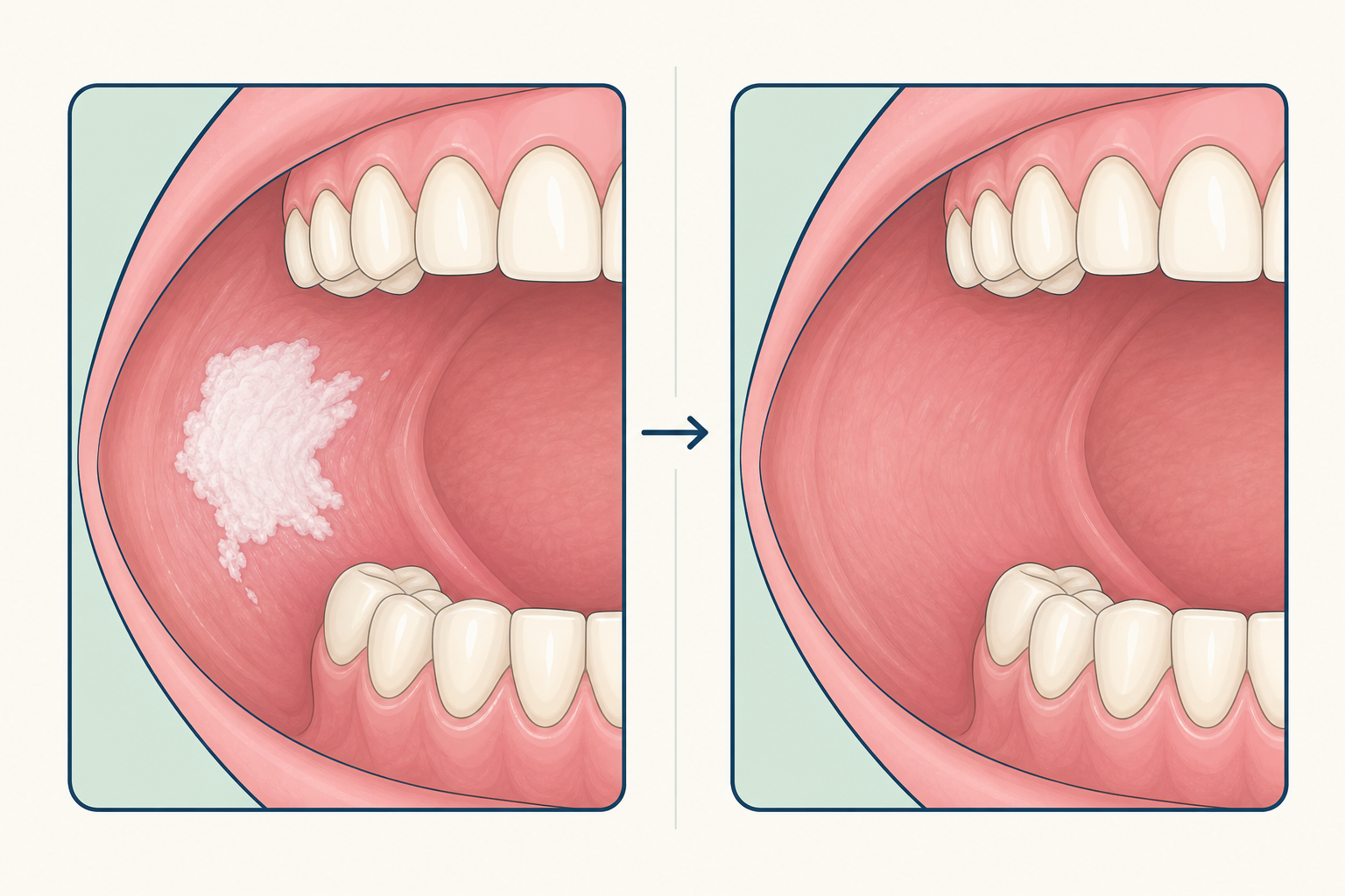 Illustrative diagram: Leukoplakia