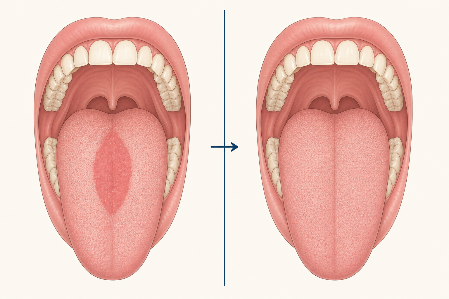 Illustrative diagram: Median Rhomboid Glossitis
