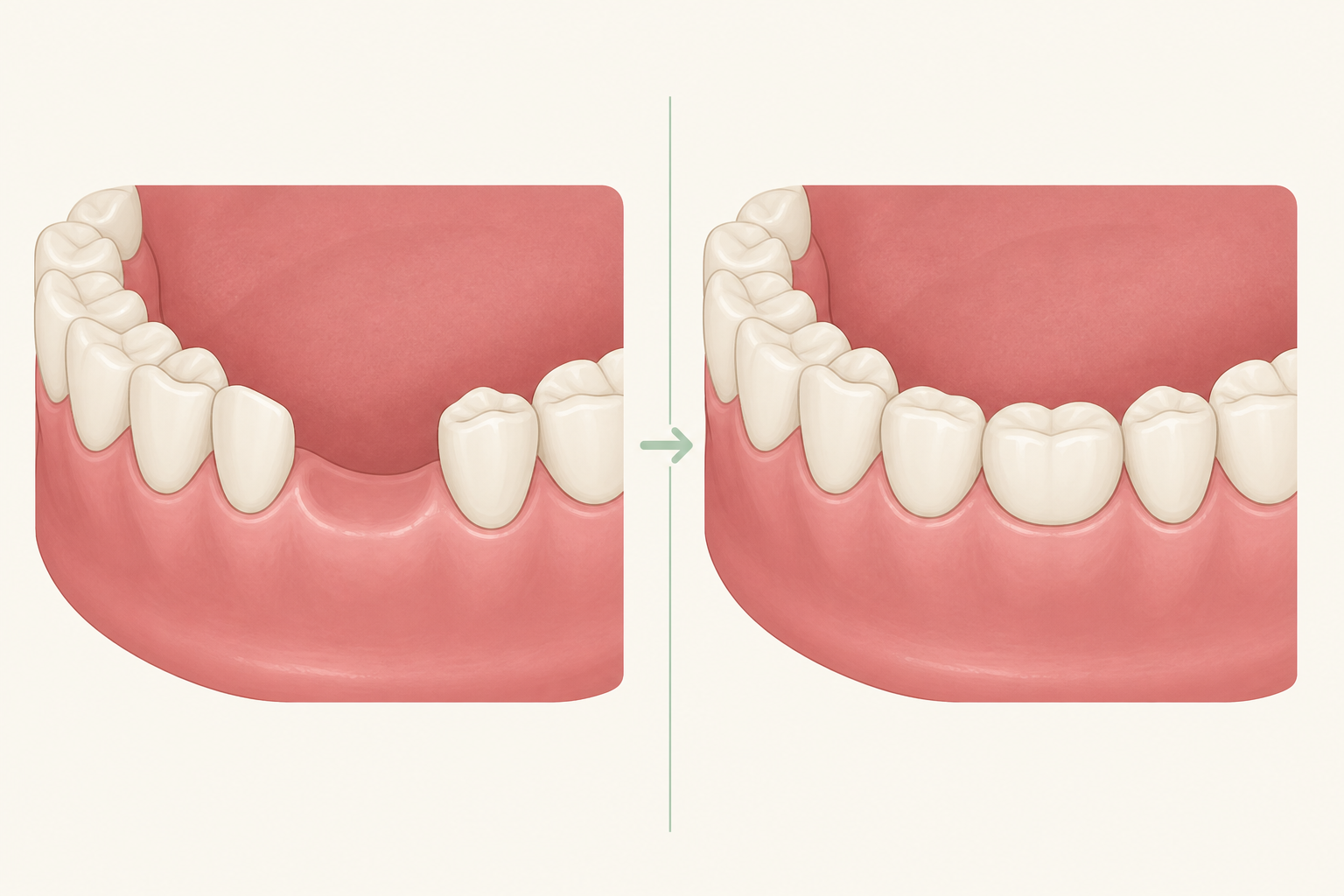 Illustrative diagram: Missing Teeth