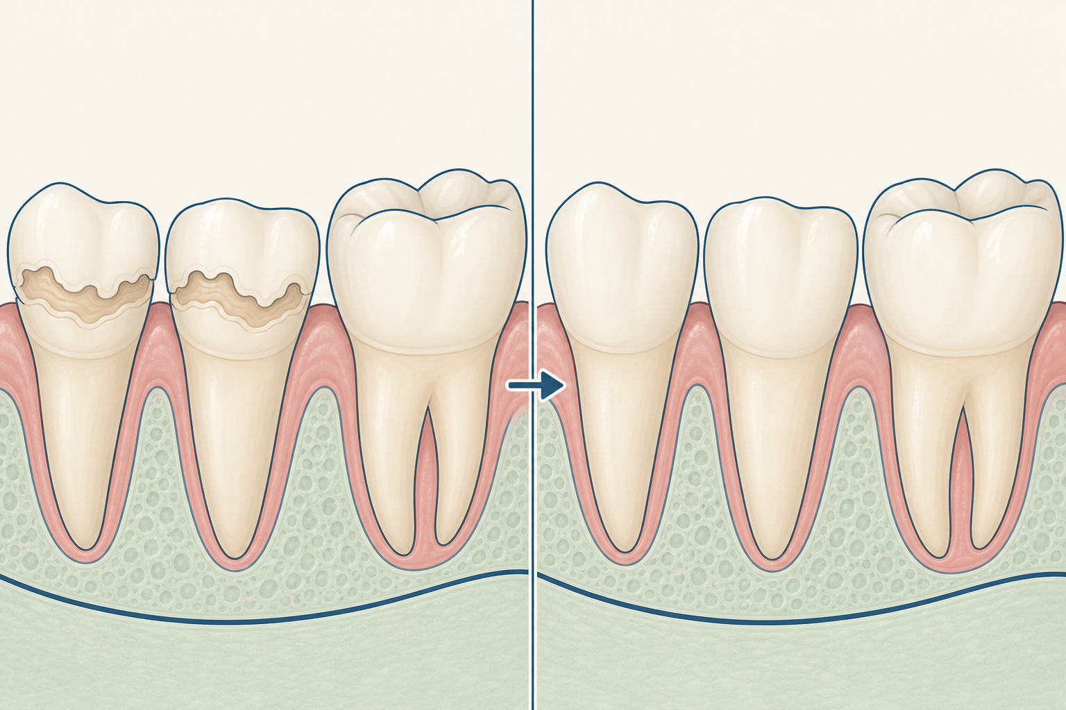 Illustrative diagram: Odontoclasia