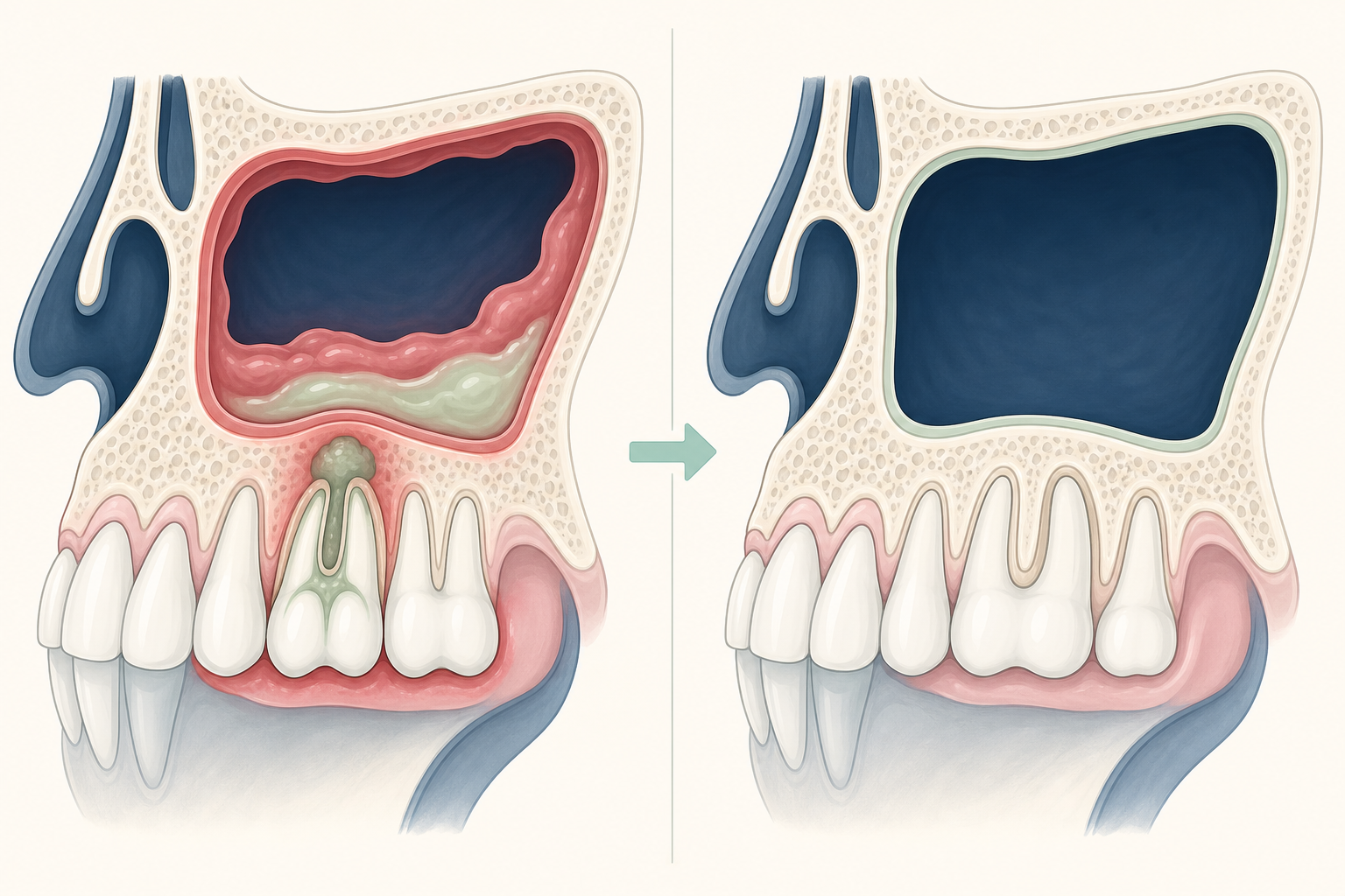 Illustrative diagram: Tooth-Related Sinusitis