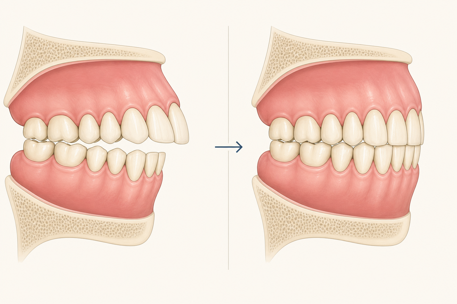 Illustrative diagram: Overbite