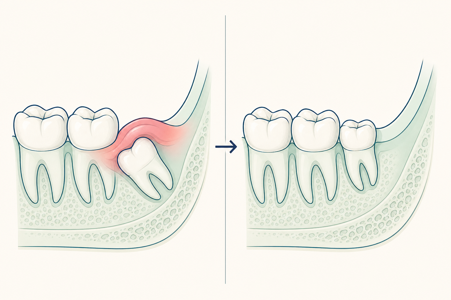 Illustrative diagram: Pericoronitis