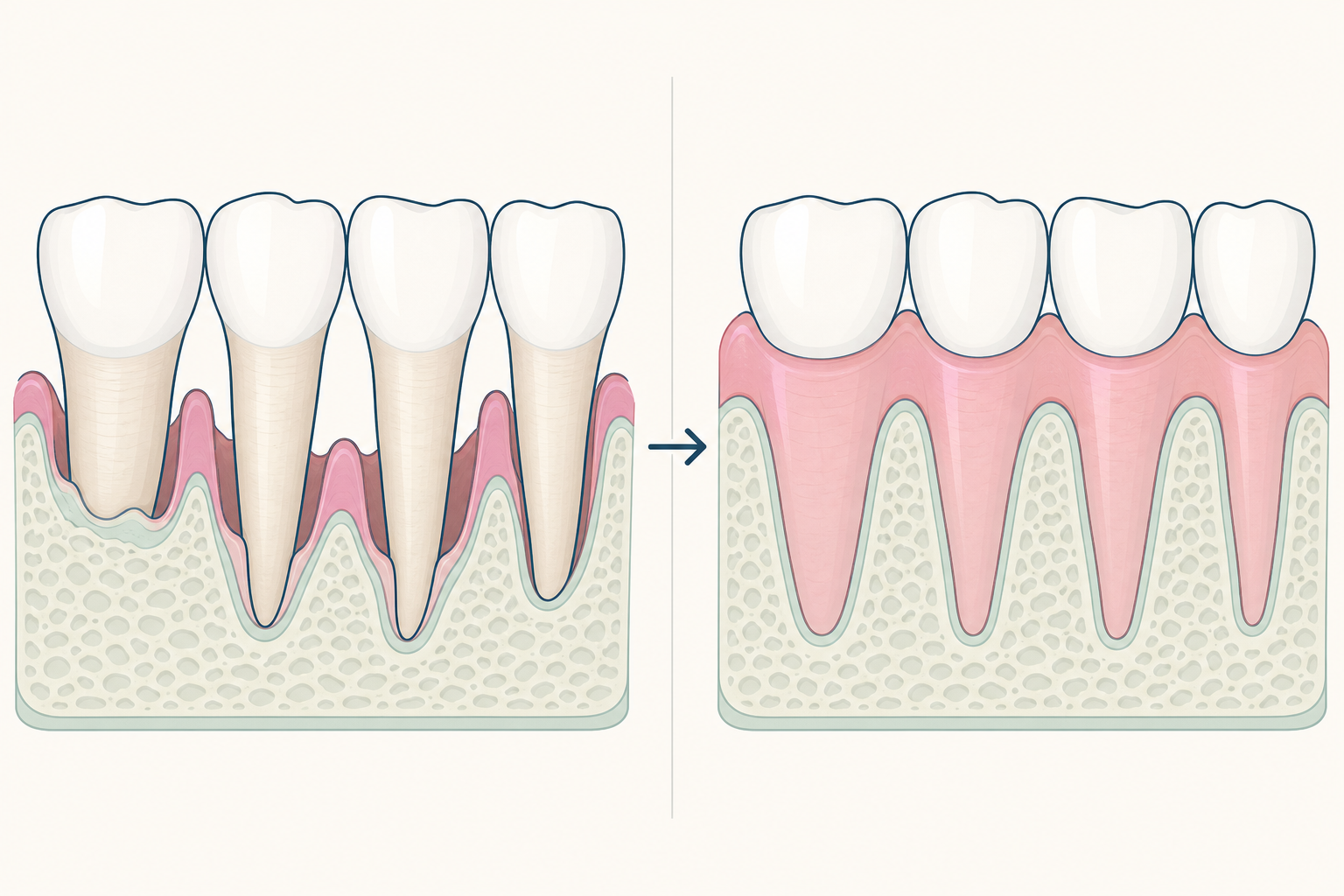 Illustrative diagram: Periodontosis