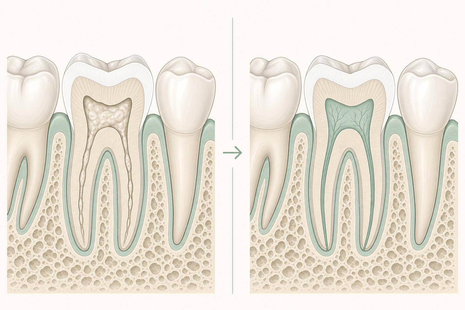 Illustrative diagram: Pulp Calcification