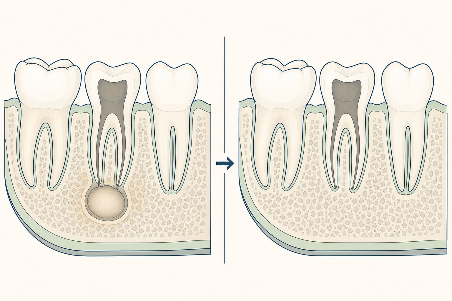Illustrative diagram: Radicular Cyst