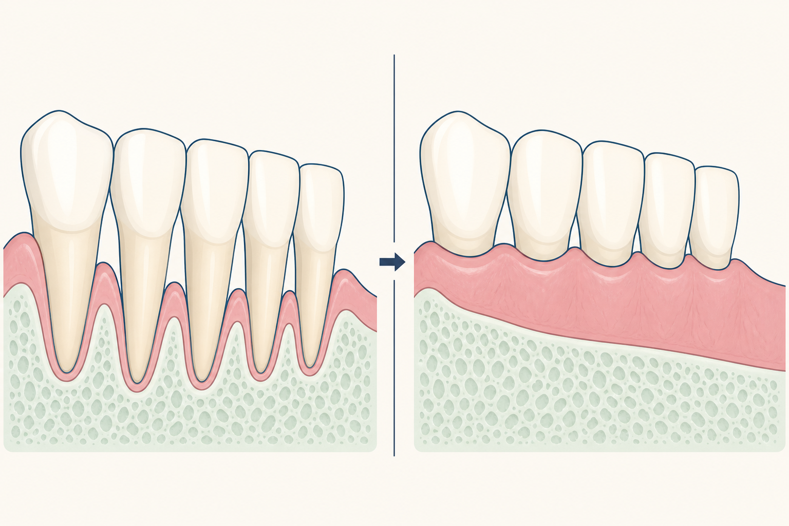 Illustrative diagram: Gum Recession