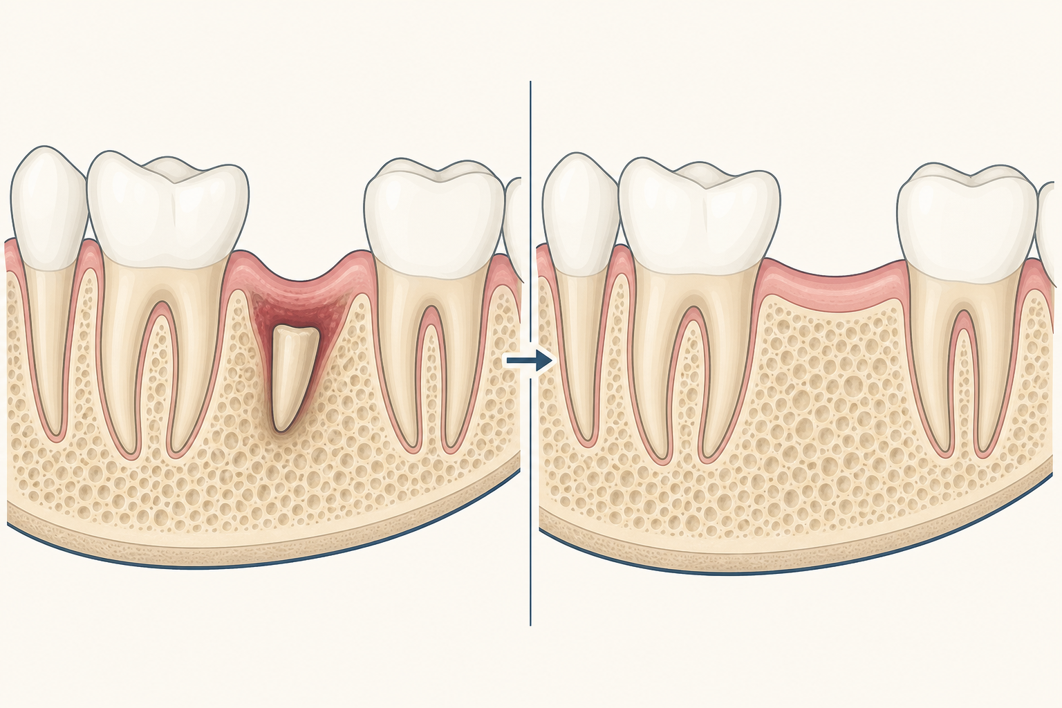 Illustrative diagram: Retained Dental Root
