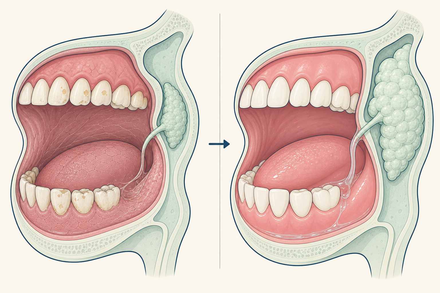Illustrative diagram: Salivary Gland Atrophy