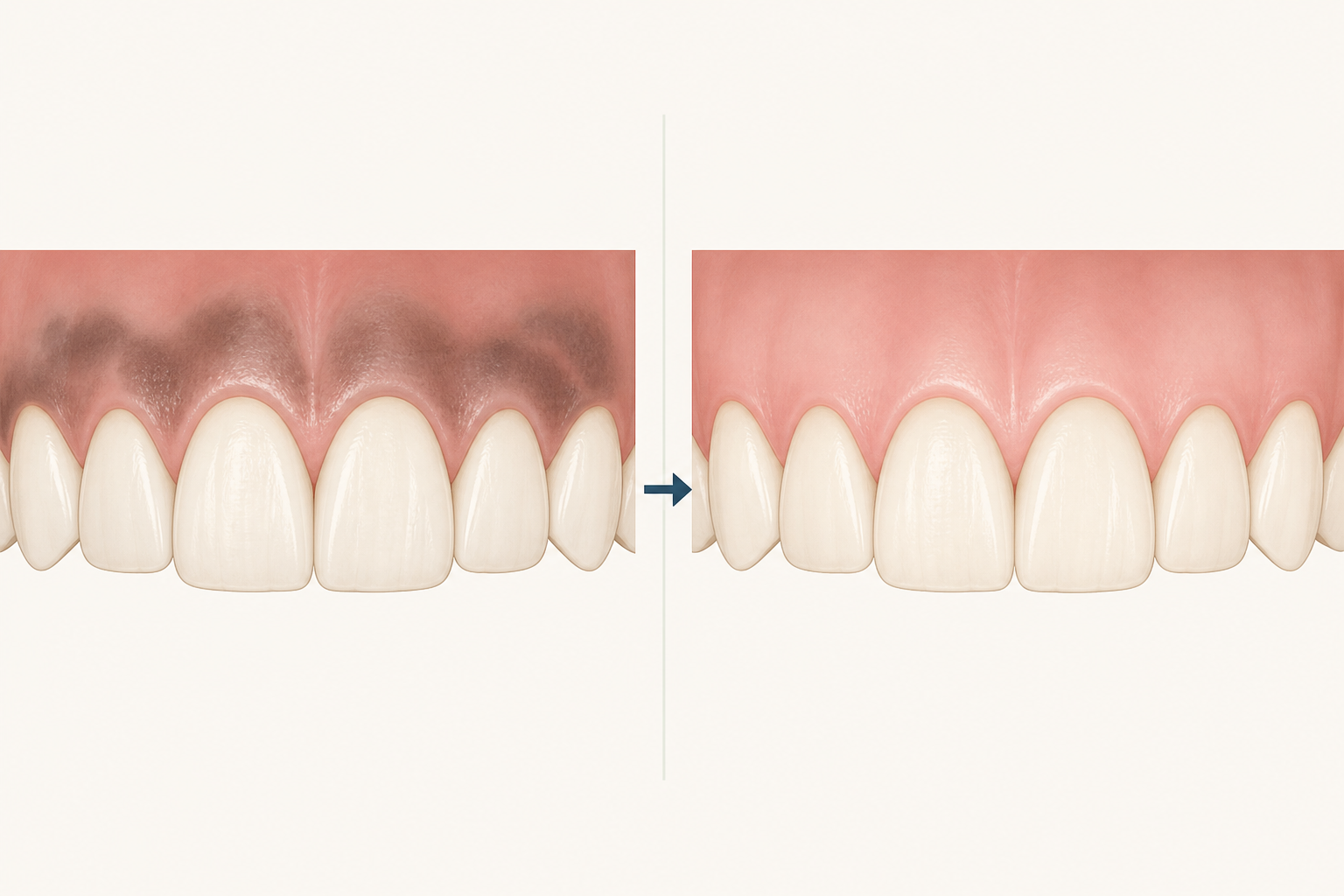 Illustrative diagram: Gum Depigmentation
