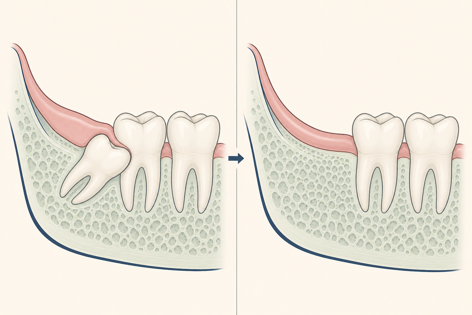 Illustrative diagram: Impacted Tooth Surgery