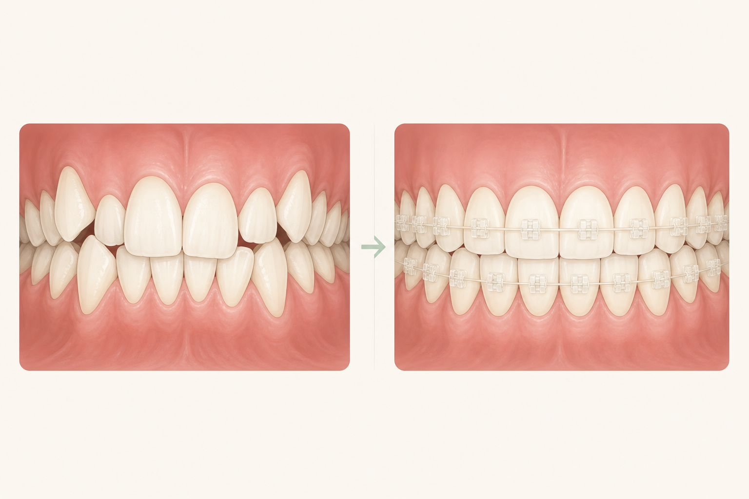 Illustrative diagram: Ceramic Braces