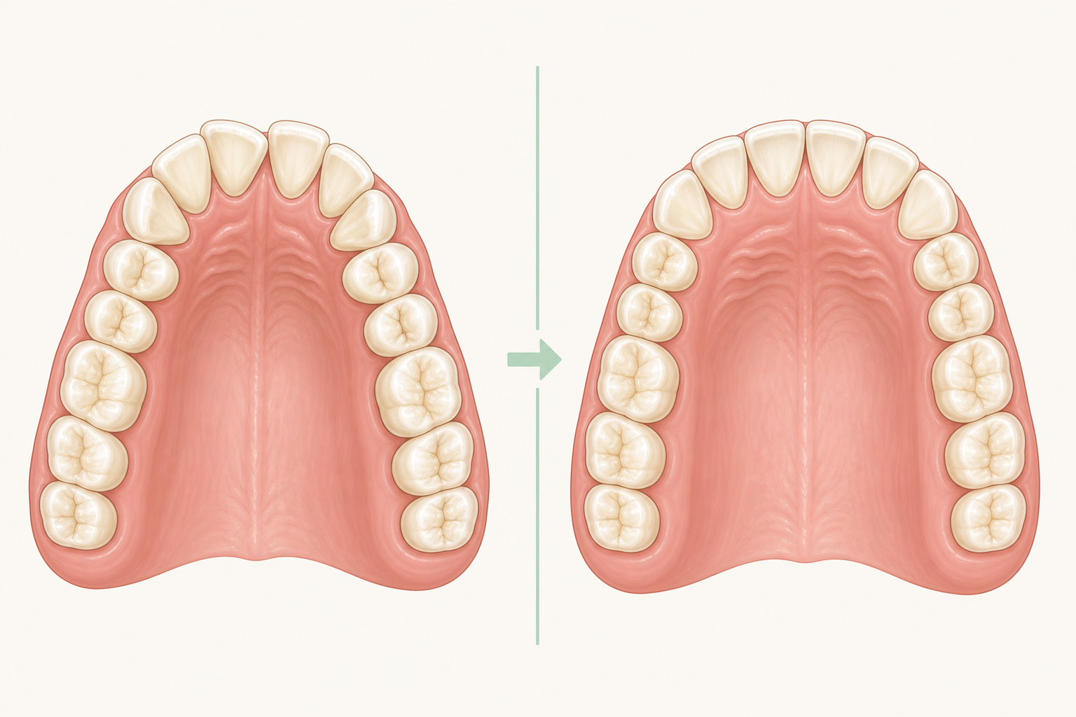 Illustrative diagram: Lingual Braces