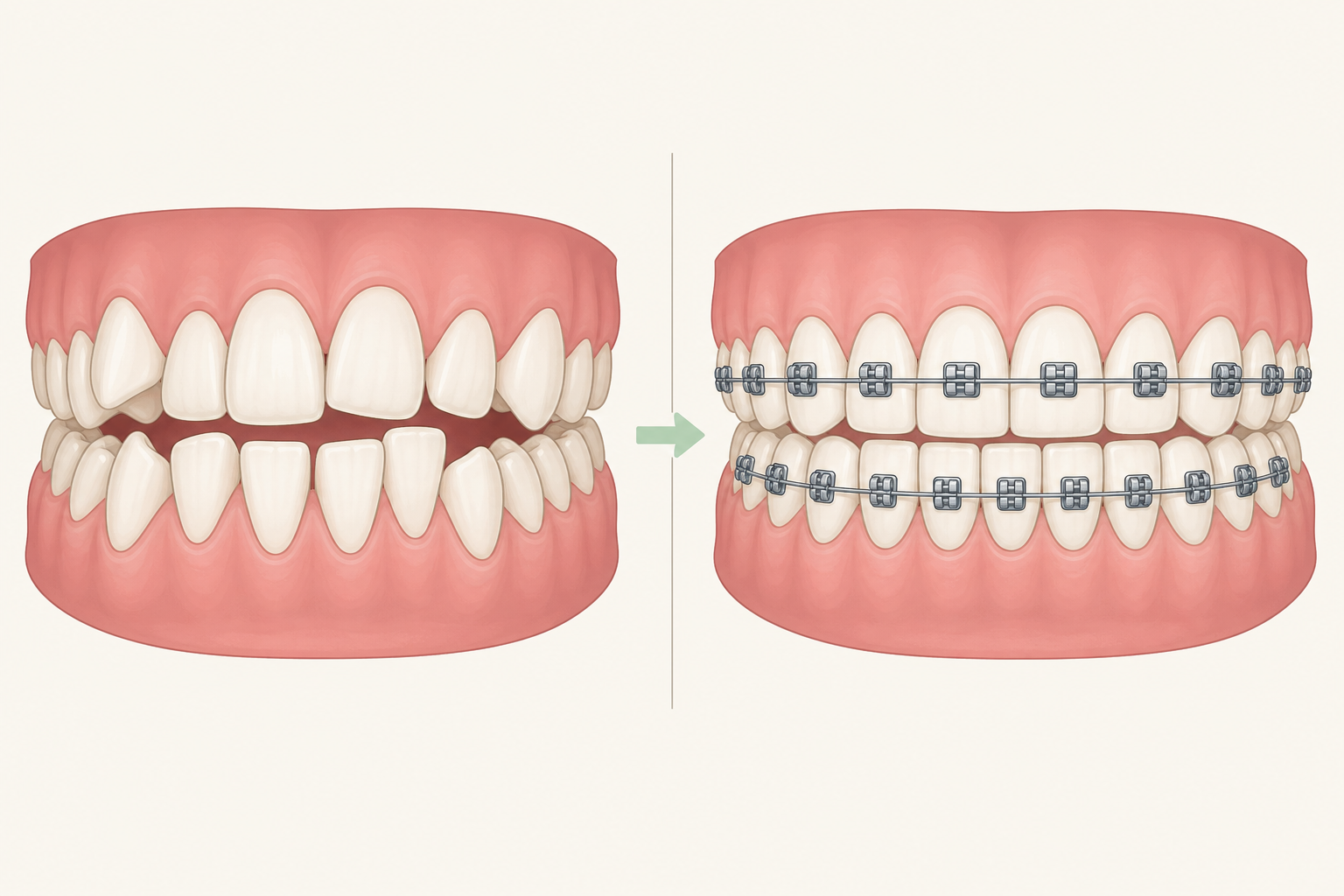 Illustrative diagram: Traditional Metal Braces