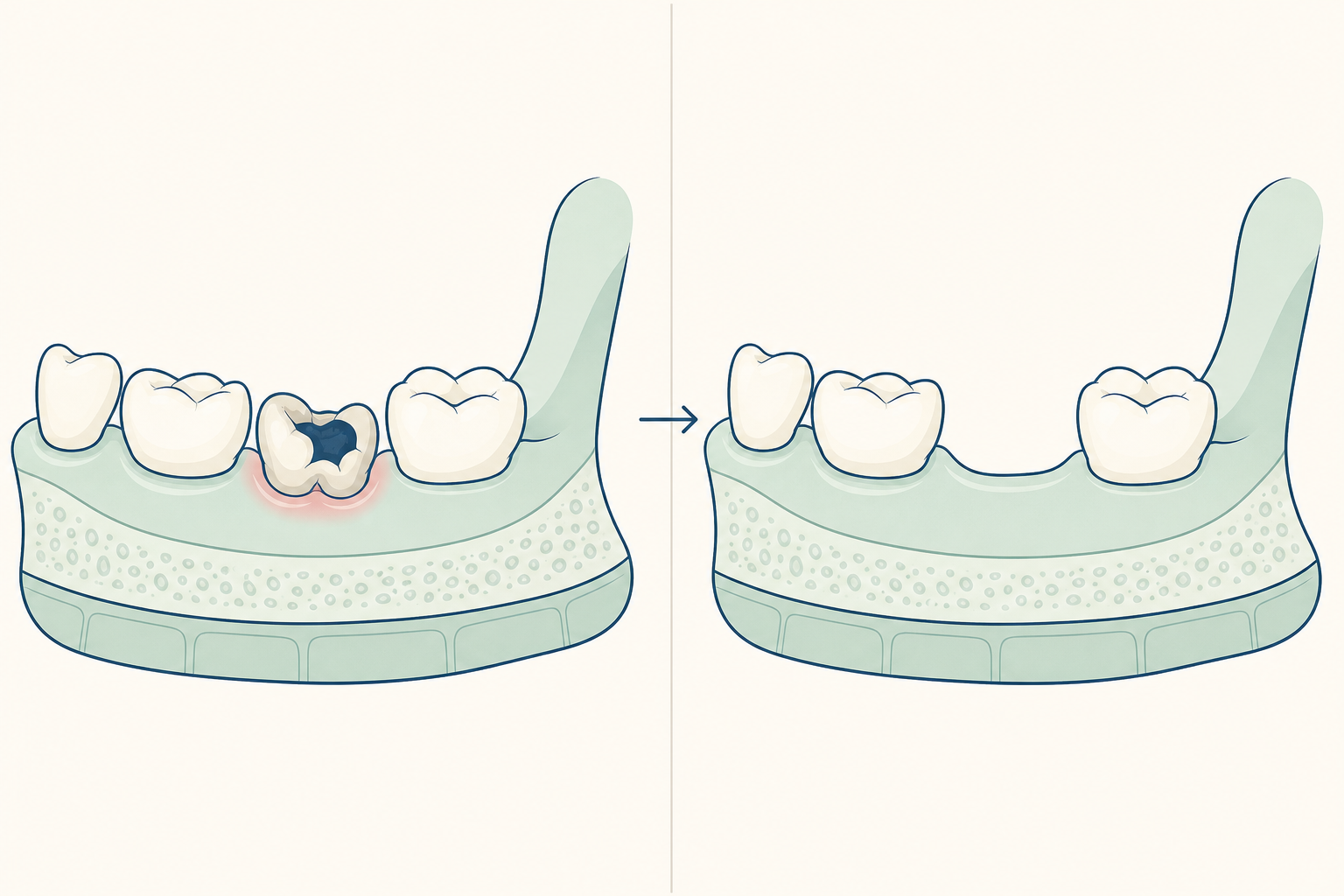 Illustrative diagram: Baby Tooth Extraction