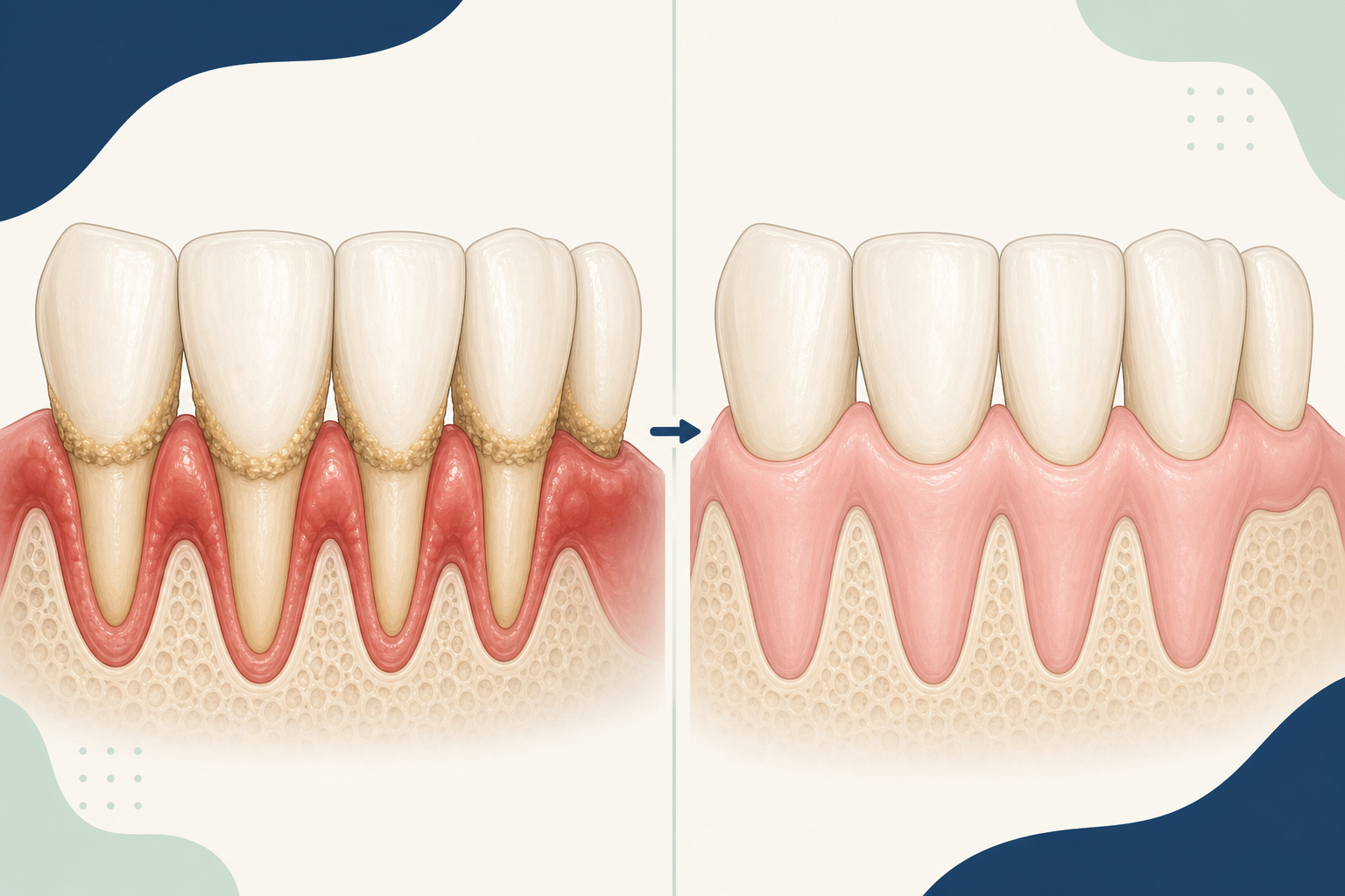 Illustrative diagram: LANAP® Laser Gum Therapy