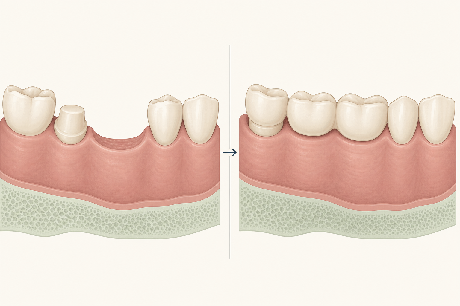 Illustrative diagram: Cantilever Dental Bridges