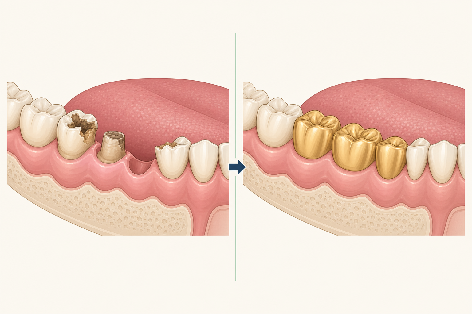 Illustrative diagram: Gold Crowns