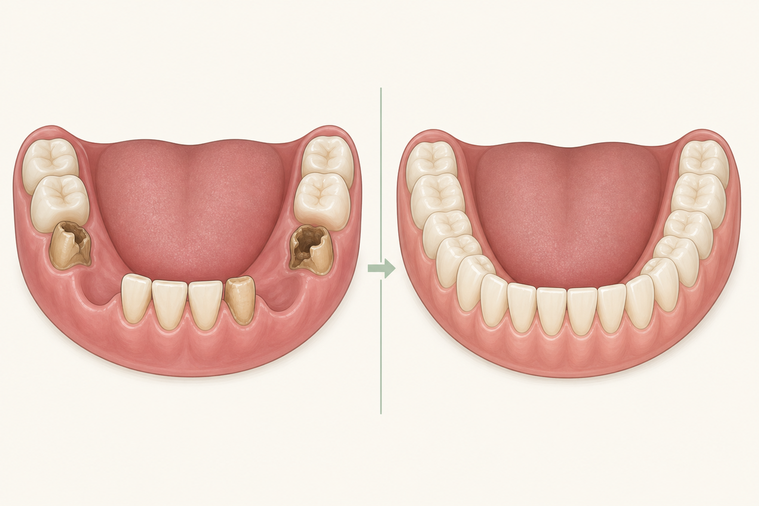 Illustrative diagram: Immediate Dentures