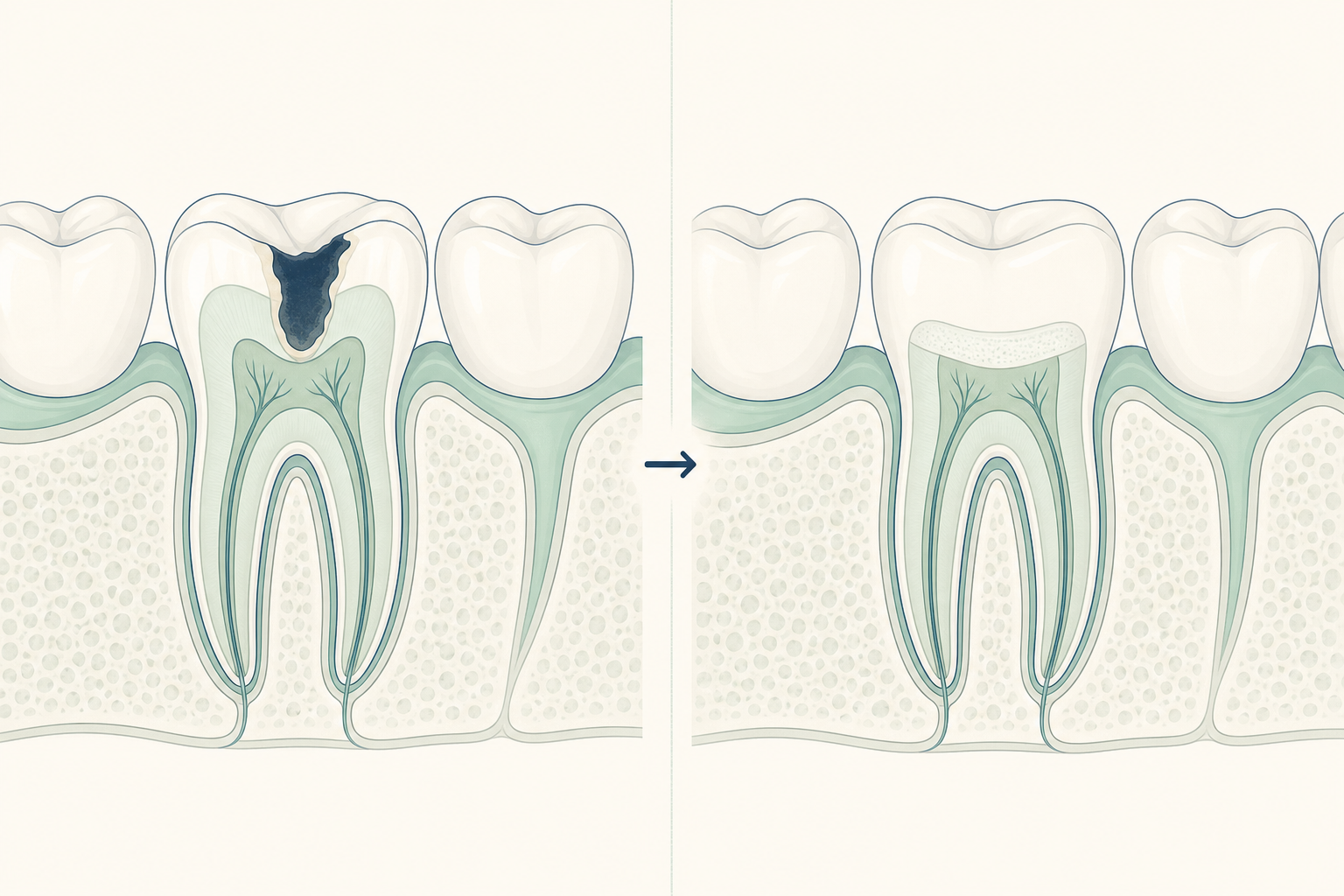 Illustrative diagram: Direct Pulp Capping