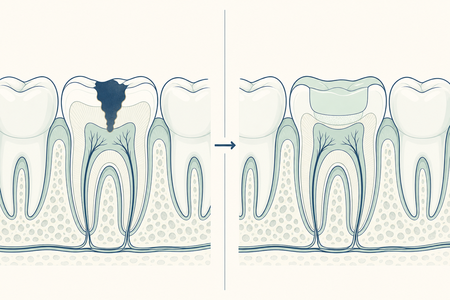 Illustrative diagram: Indirect Pulp Capping