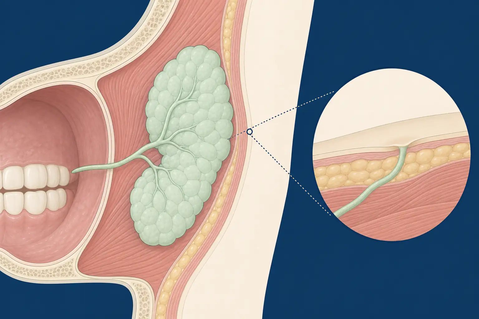 Salivary Gland Fistula dental educational illustration