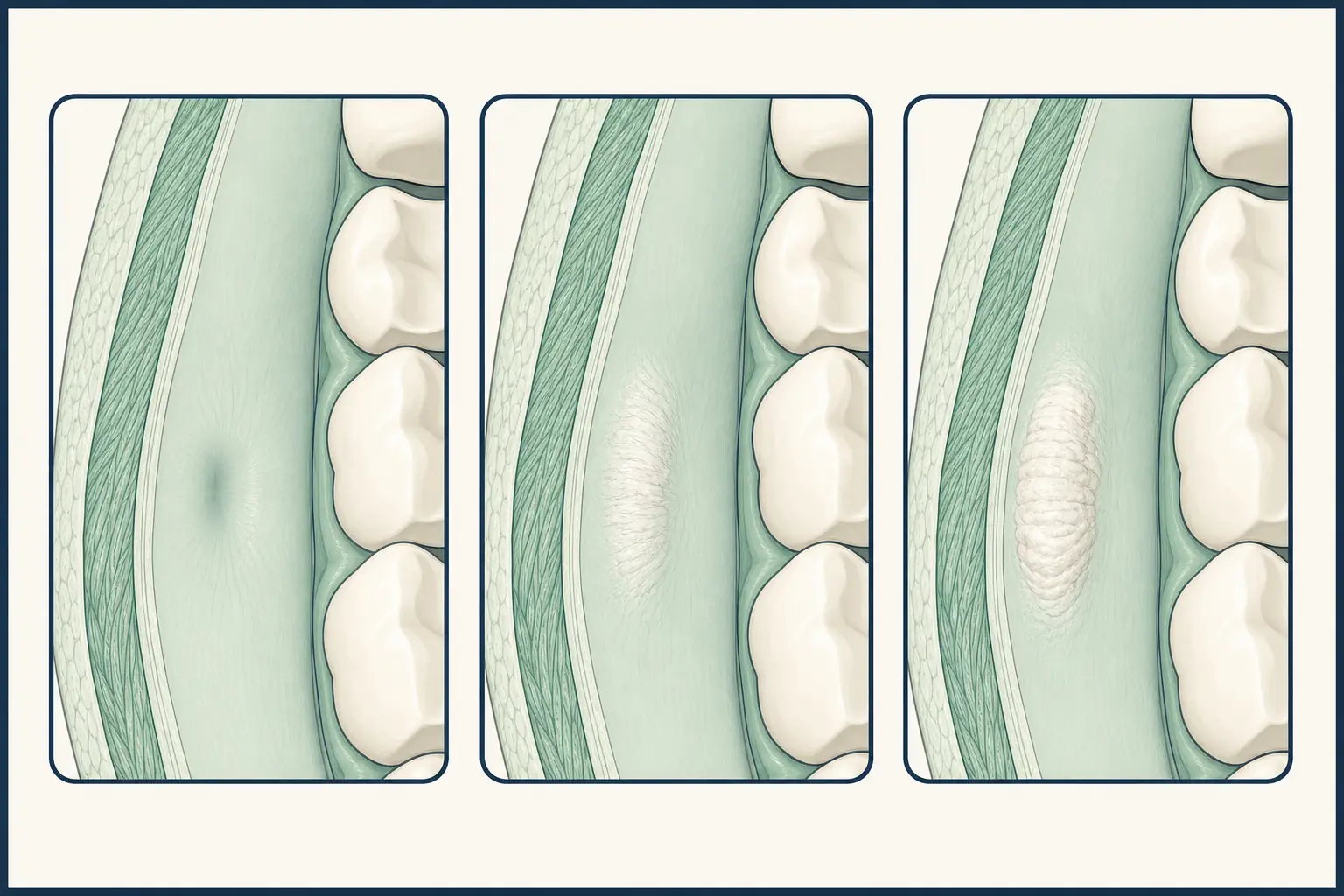 Cheek and Lip Biting dental educational illustration