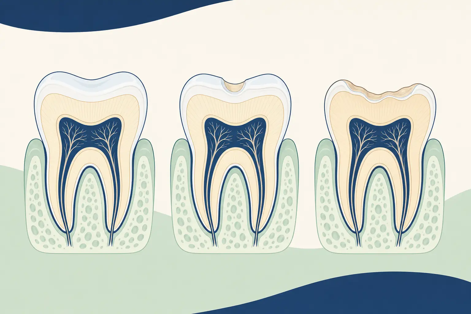 Enamel Hypoplasia dental educational illustration